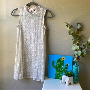 Mid Length Tan Dress.